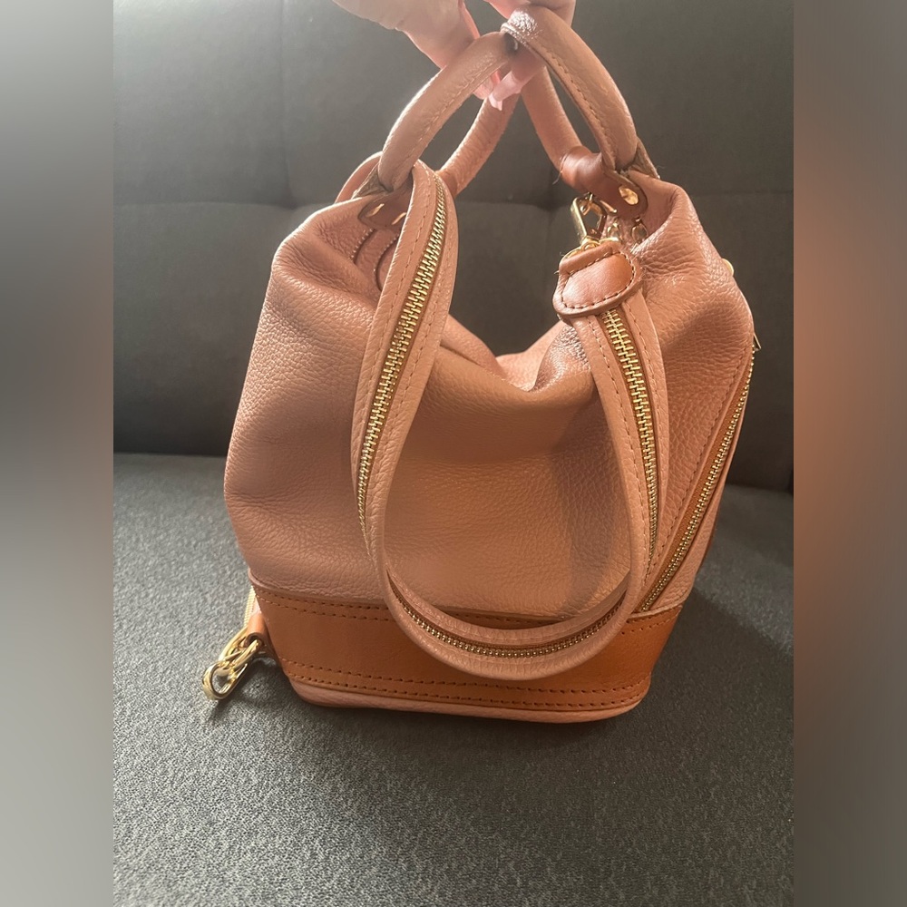 Valentina Brown Leather Mini Satchel with Gold Hardware - Picture 5 of 13